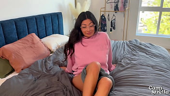 “ARE THOSE MY BOXERS?!” Big titty Latina step sis SQUIRTS on my cock - Cami Strella x Lev Lieben