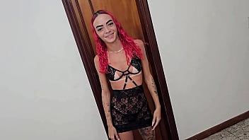 Horny young girl let an older guy fuck her pussy and ended up cumming all over